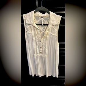Cream Free People sleeveless shirt xs